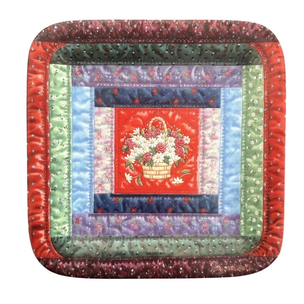 Bradford Exchange Cherished Traditions The Log Cabin Floral Quilt Plate Cottage